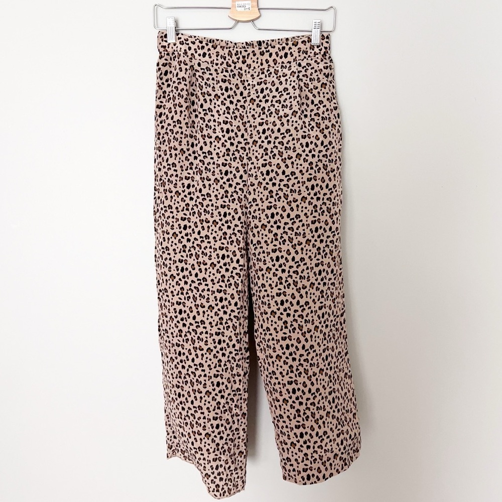 2/25 J Crew Leopard Pant Trousers Silk Work Office Pullon Style Animal print - Picture 2 of 4